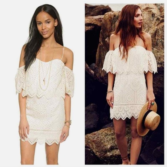 SAYLOR Karen Cream Lace Flutter Sleeve Mini Sundress Montauk Size S NWT - Picture 11 of 11